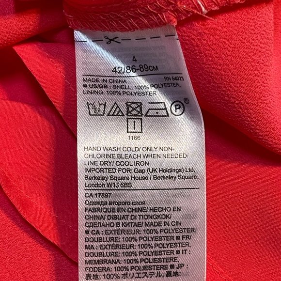 NWT Women's Banana Republic Coral Ruffle Flutter Sleeve Dress 4 MSRP $128 - Picture 7 of 7